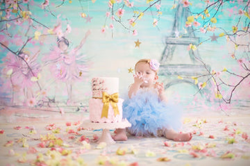 Canvas Eiffel Tower Barbie Painted Studio Backdrop