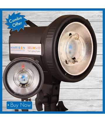 HARISON HELIOS-1D Double Kit Studio Lights - Azuri Backdrops