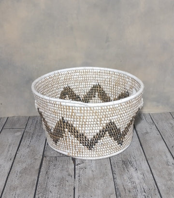 Handmade Black White Sikri Deep Basket Prop