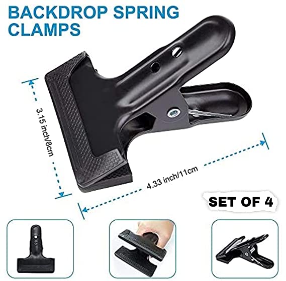T-Shape Background Backdrop Support Stand Kit:9 FT. Height Adjustable Tripod Stand and 6 FT. Weight Crossbar(2-Section) with 4 Tight Metal Clamps for Video Studio Photography - Azuri Backdrops