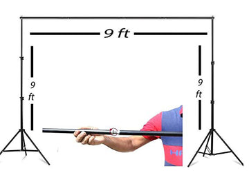 Backdrop Stand Setup Photo Studio Screen Background for Indoor-Outdoor, Commercial, YouTube Photography (9 x 9ft)