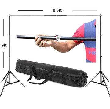 Backdrop Stand Setup Photo Studio Screen Background for Indoor-Outdoor, Commercial, YouTube Photography (9.5 x 9ft)