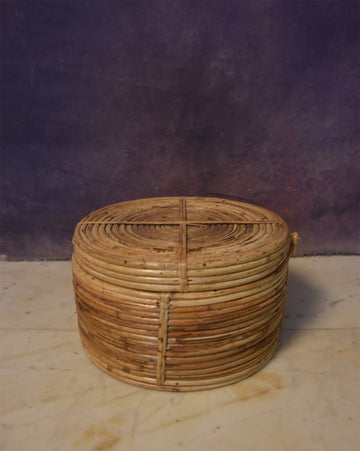 Handmade Assam Bamboo Lid Basket